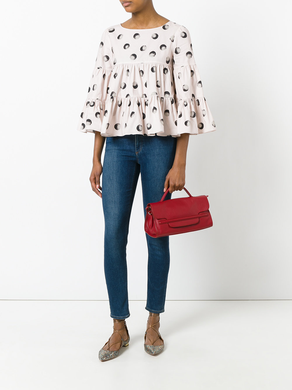 printed billowy blouse 