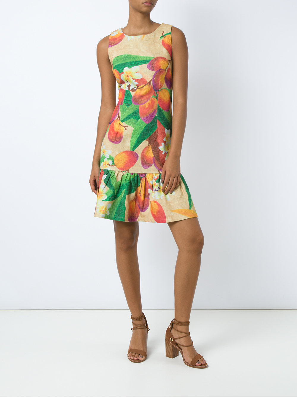mango and floral sleeveless dress