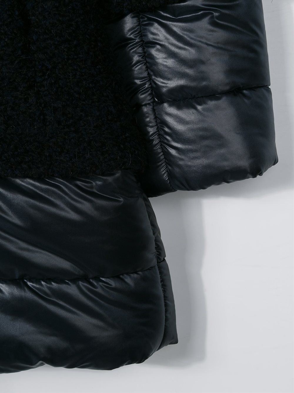 bouclé panel padded coat