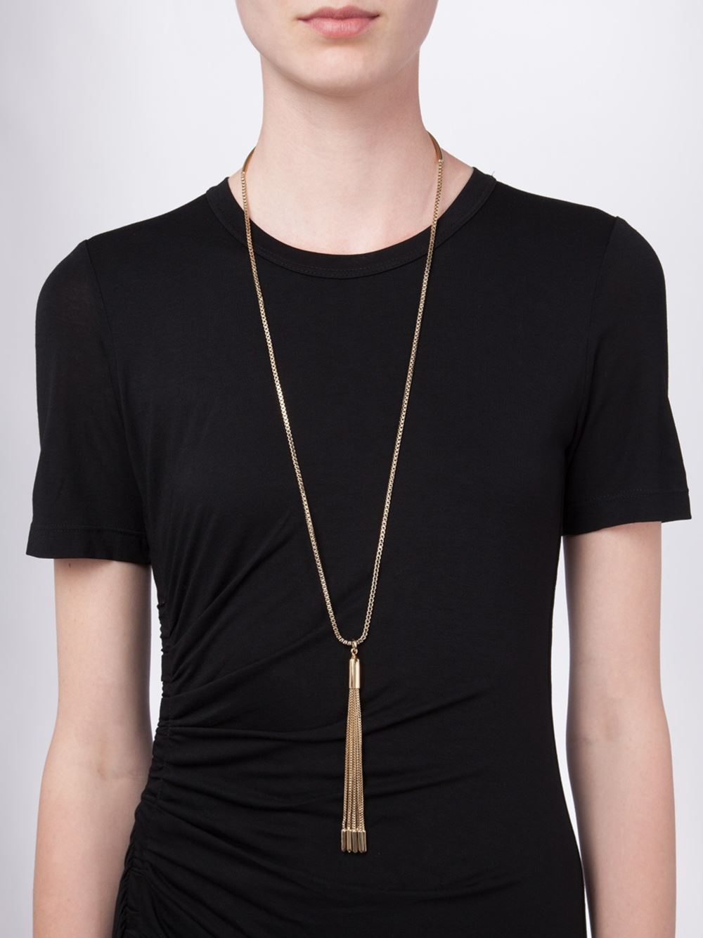 tassel-like pendant long necklace