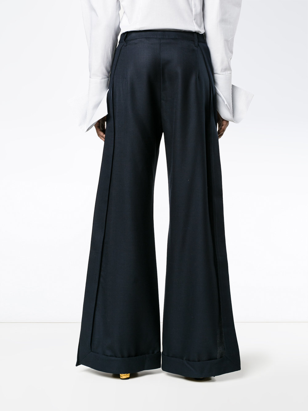 high waisted wide-leg trousers