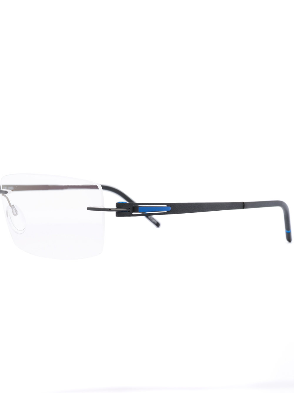 rimless rectangle glasses