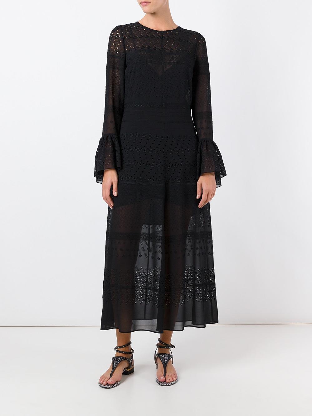 bell sleeve broderie anglaise dress