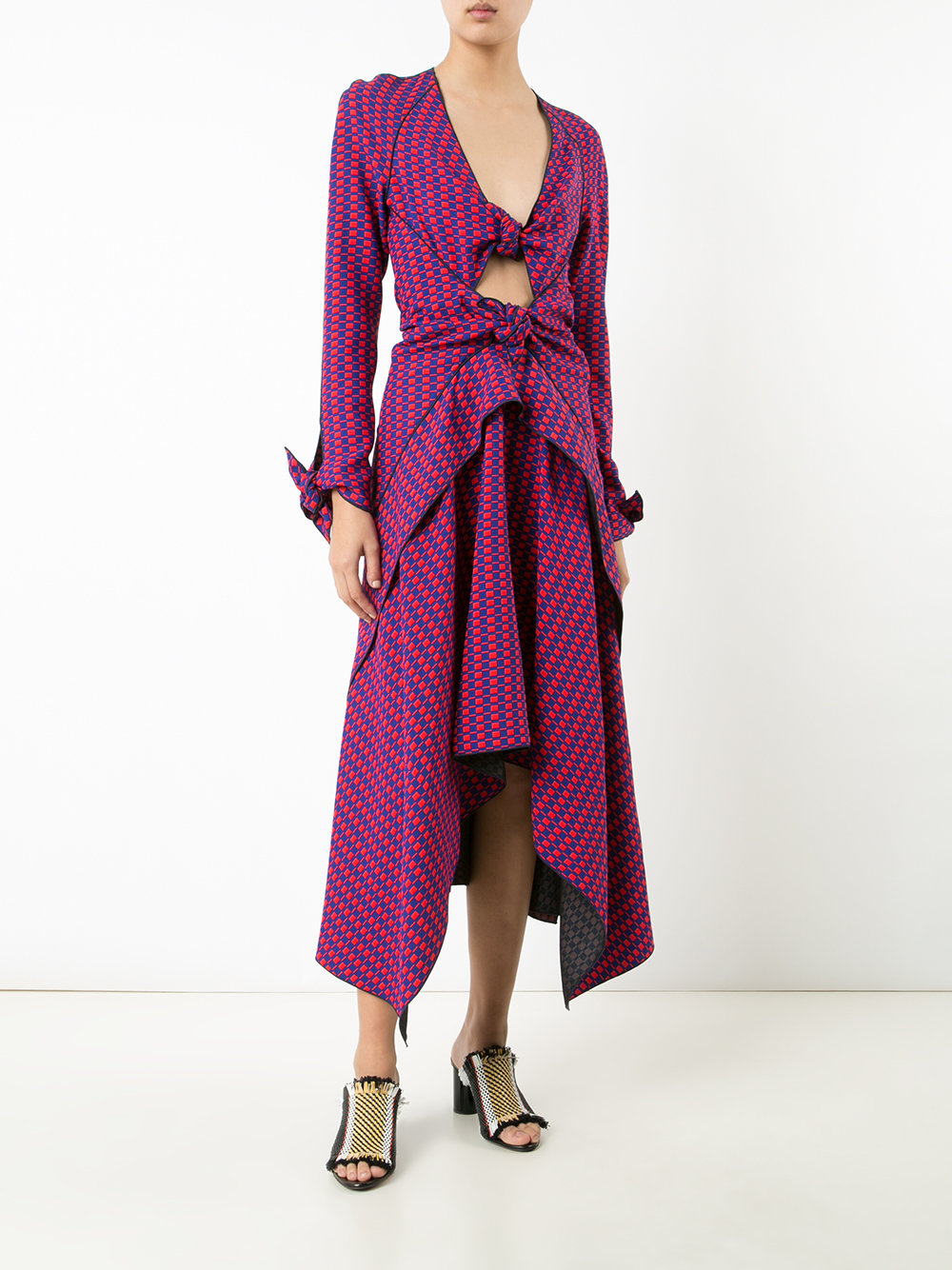 knot cut out asymmetric dress