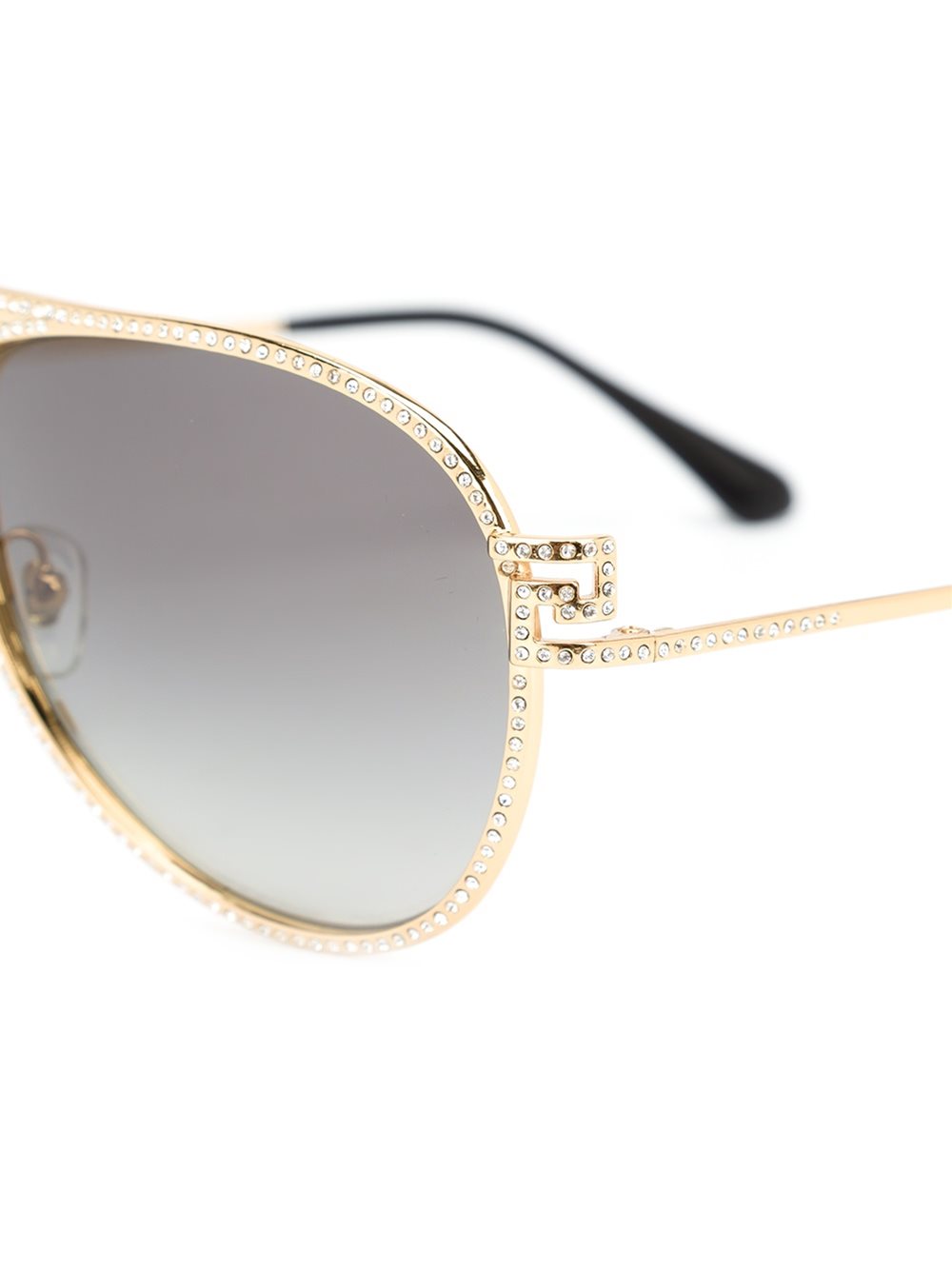 crystal trim aviator sunglasses