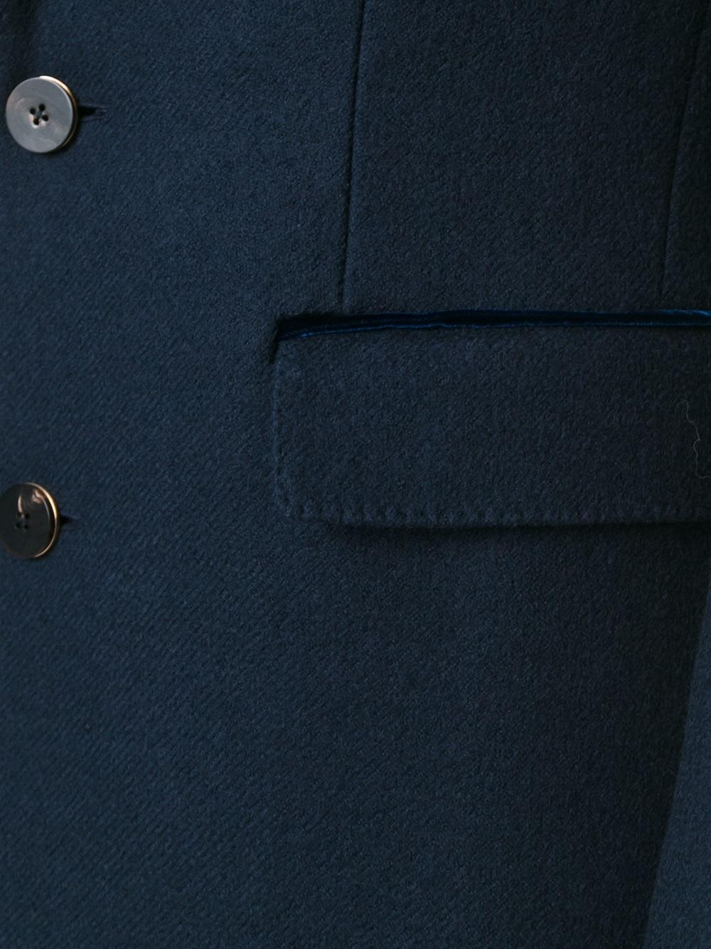 notched lapel mid-length coat