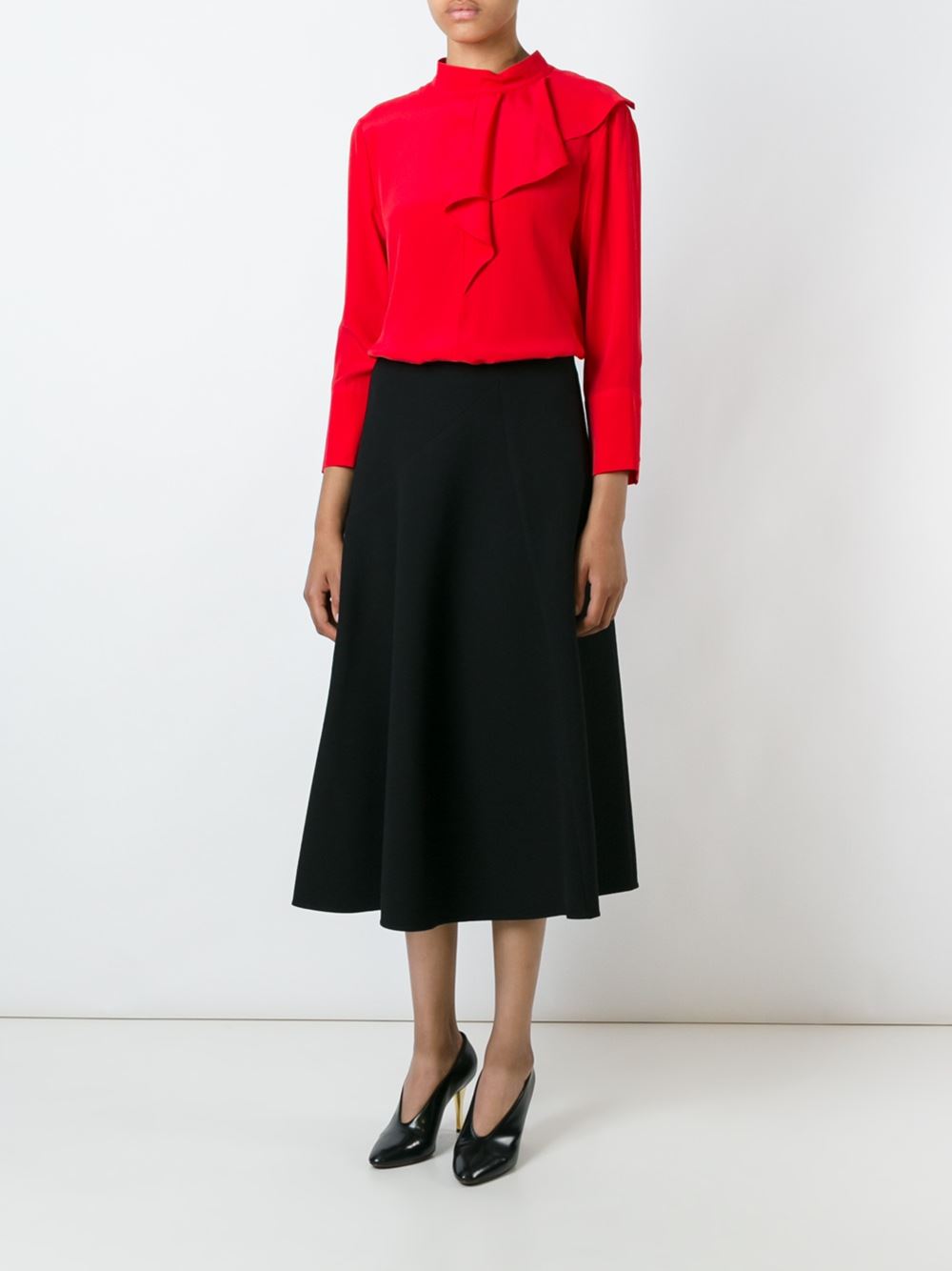 flared midi skirt