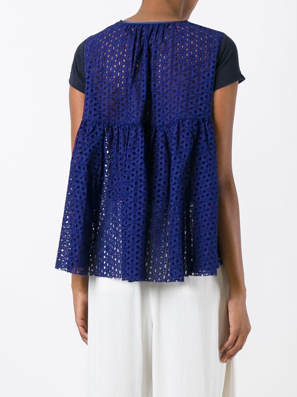 flared eyelet T-shirt