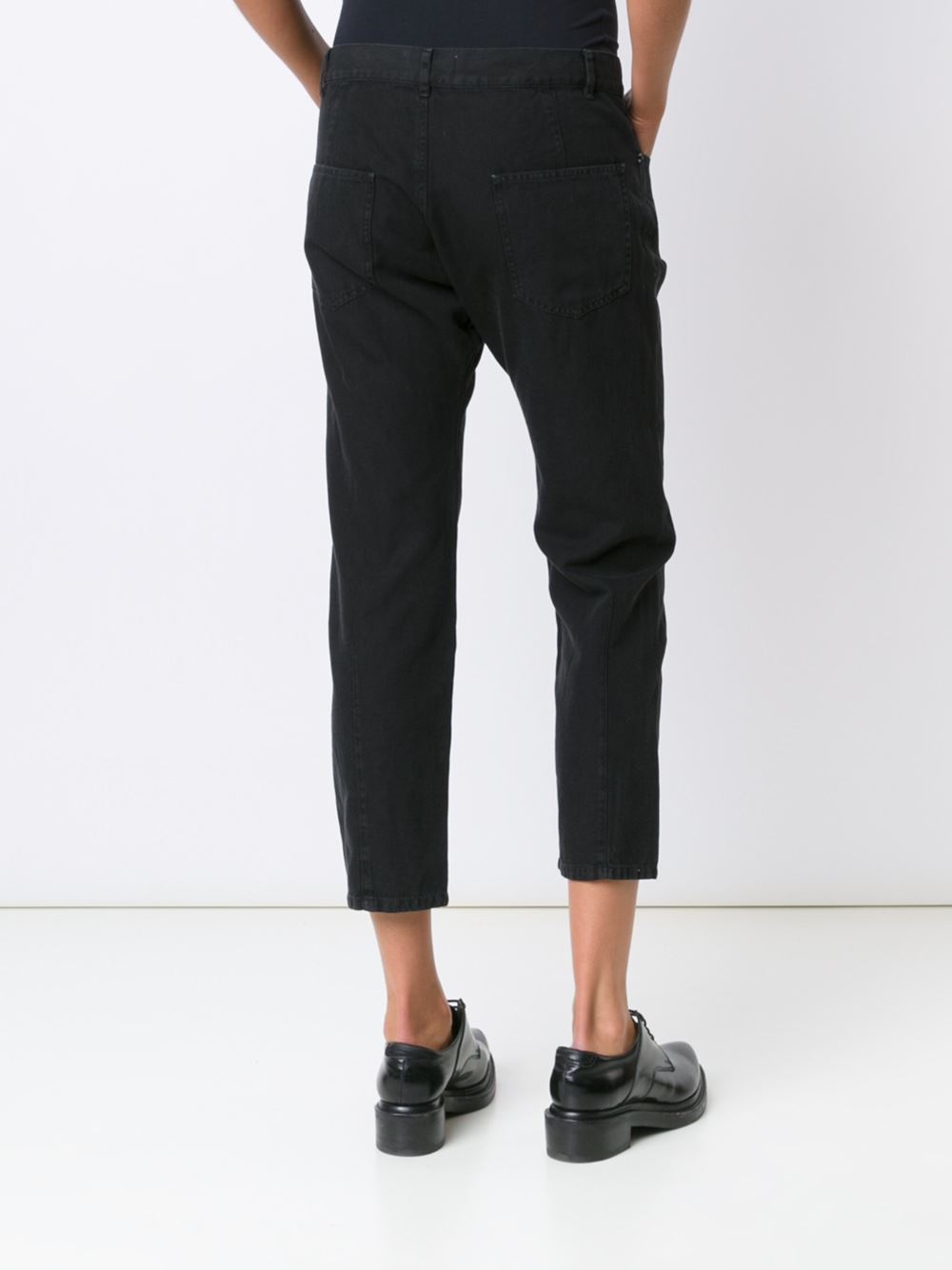 cropped pleated trousers