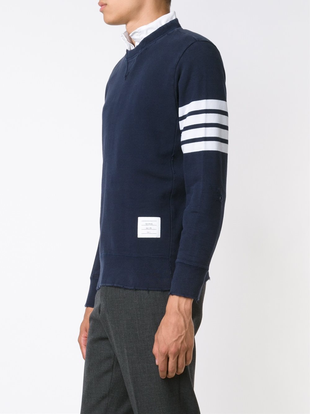 sleeve stripe sweatshirt