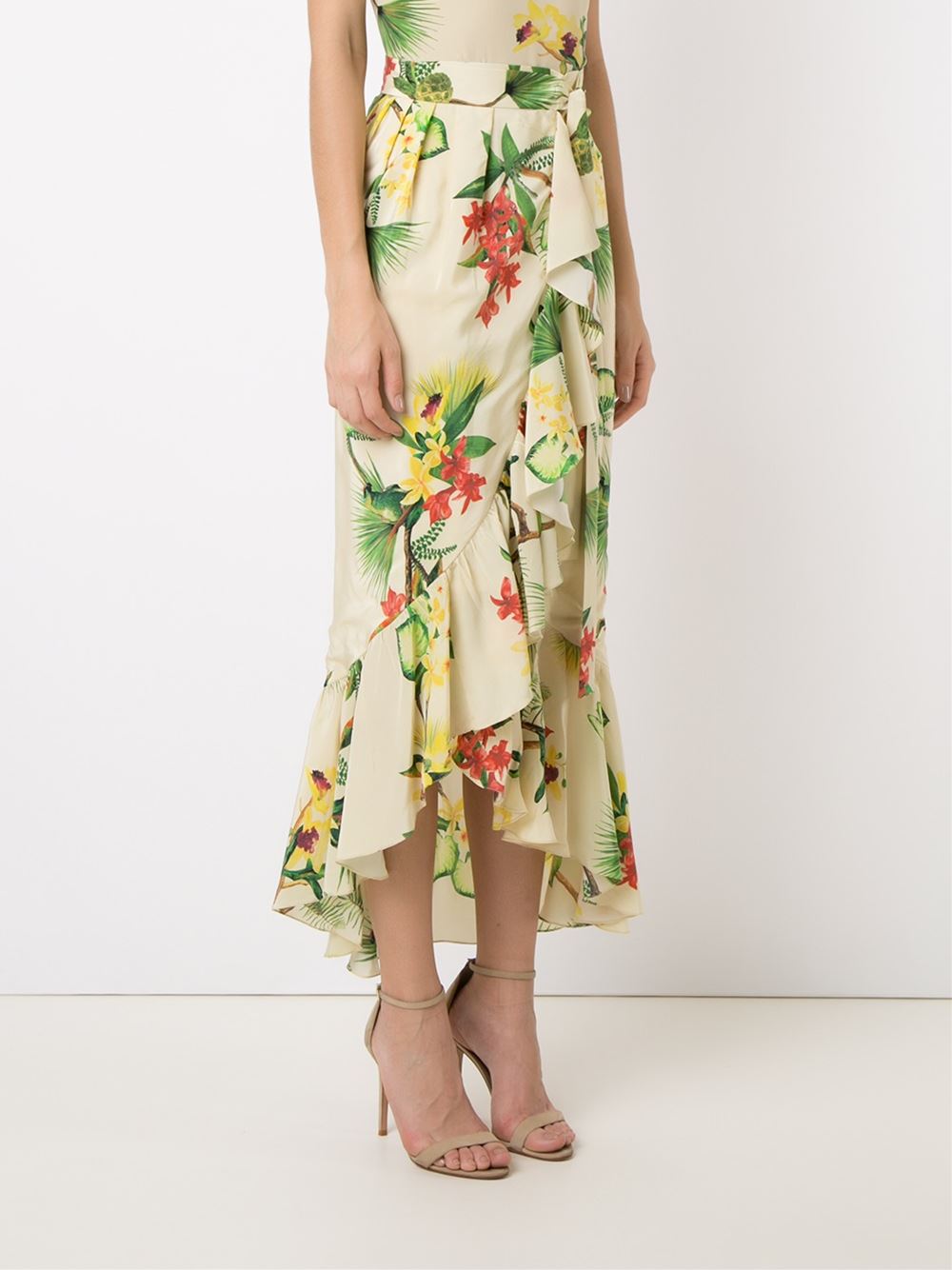 high-waisted midi skirt