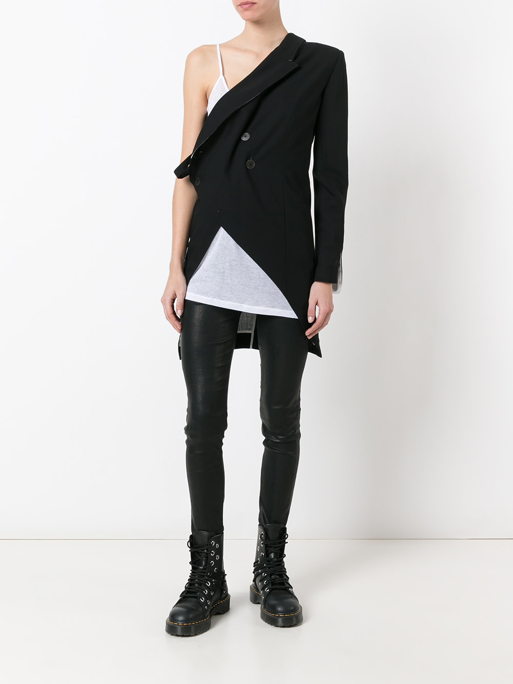 asymmetric single sleeve jacket