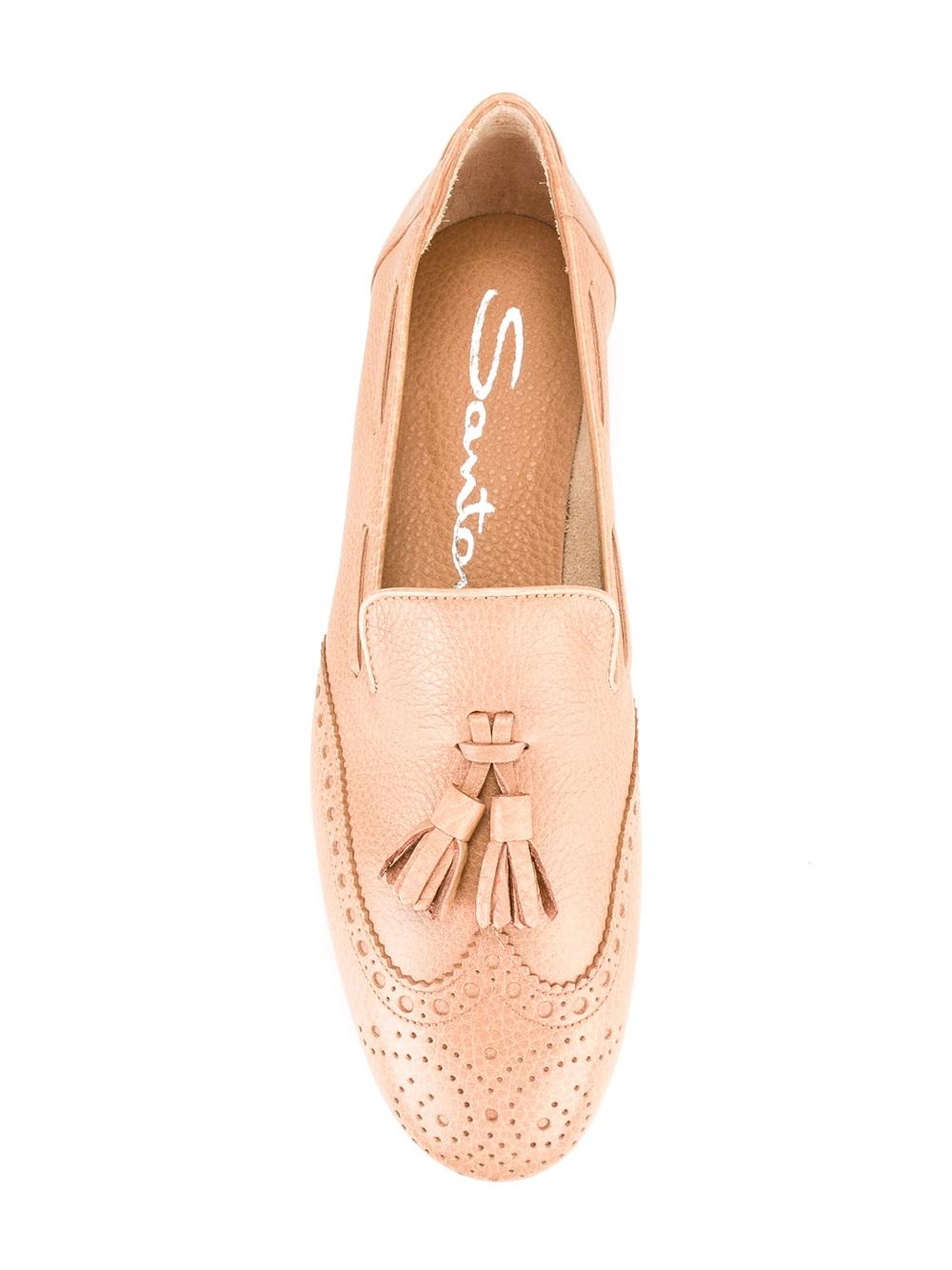 perforated detail tassel loafers