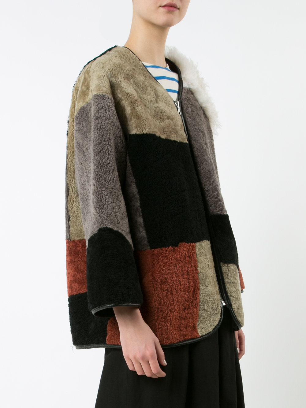 patchwork fur jacket 