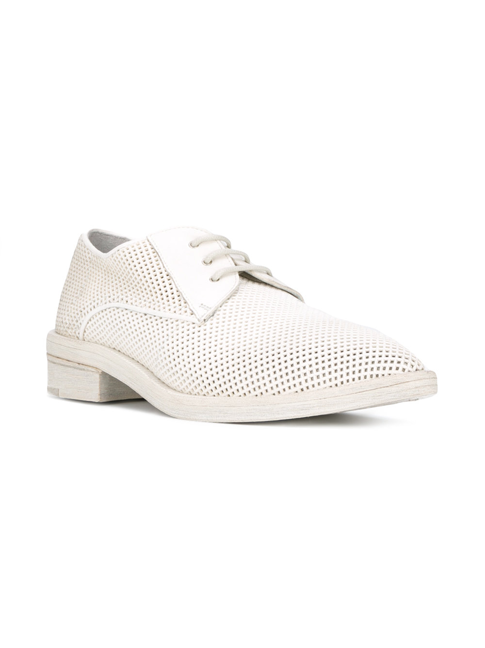 perforated allover lace-up shoes