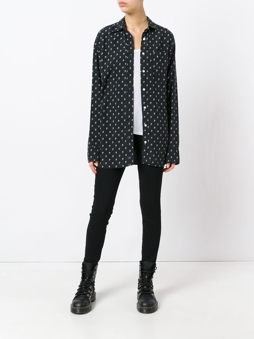 allover skull print shirt