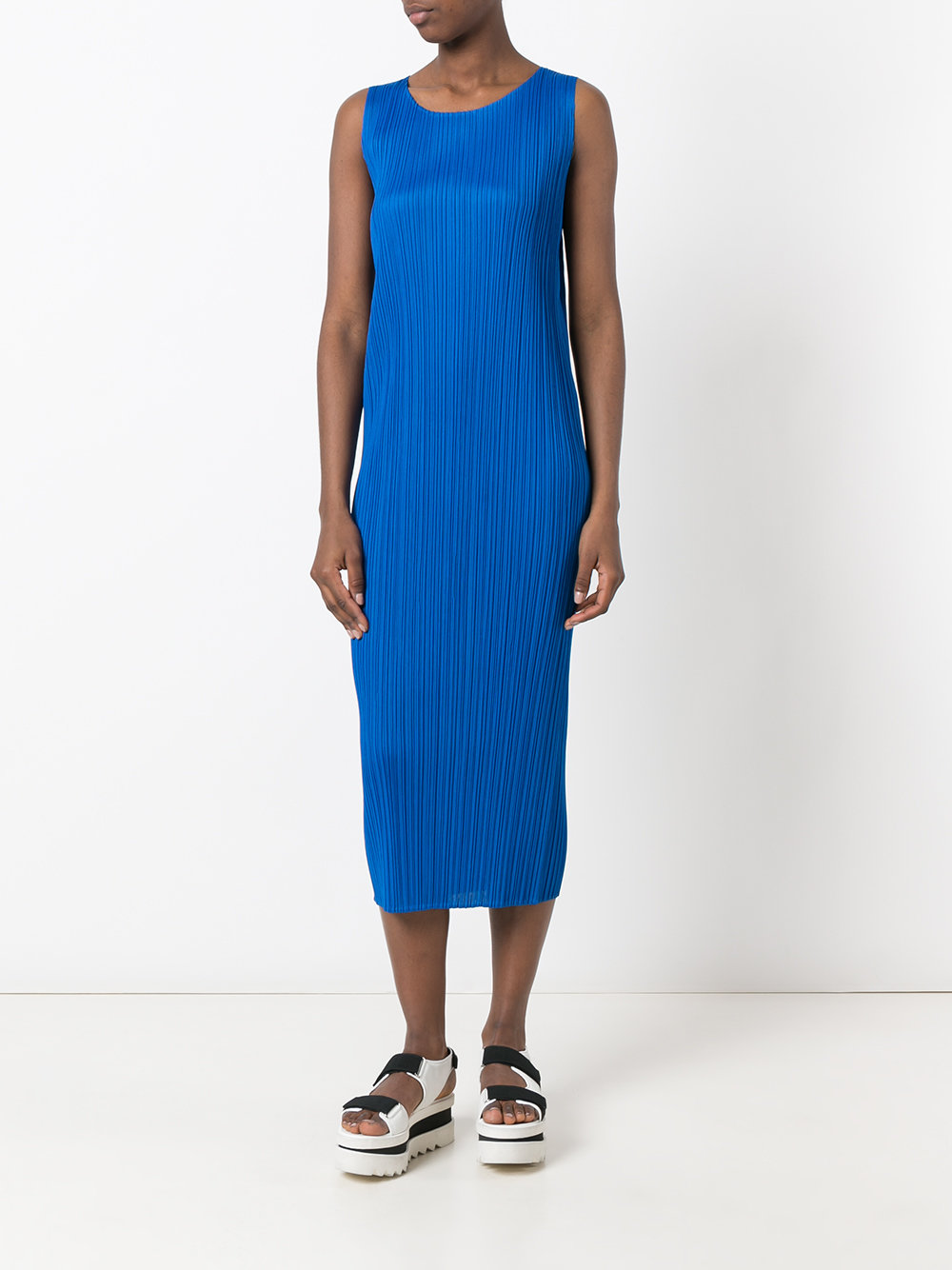 pleated shift dress