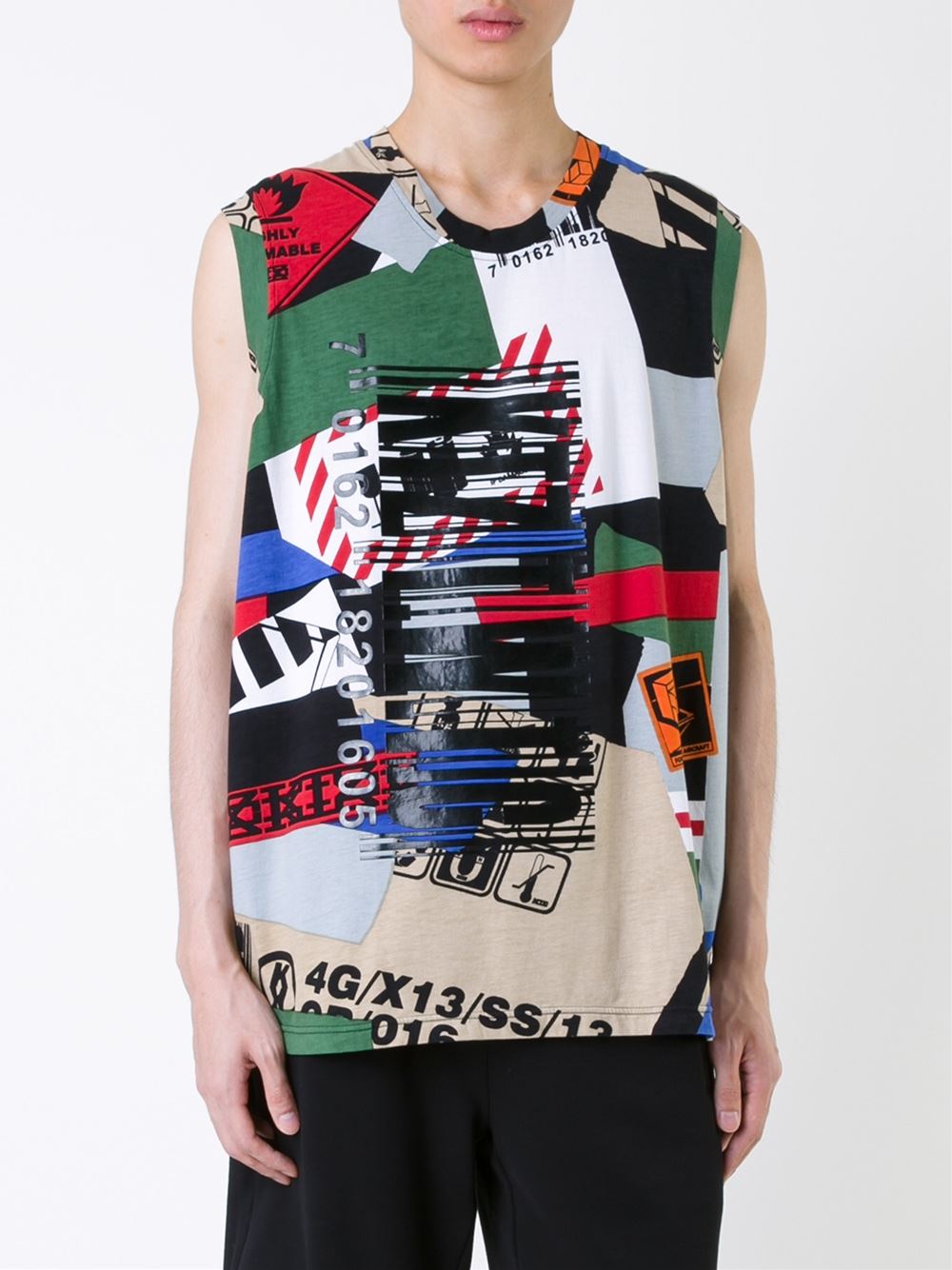 'Barcode Plastisol Print on Papertape' vest