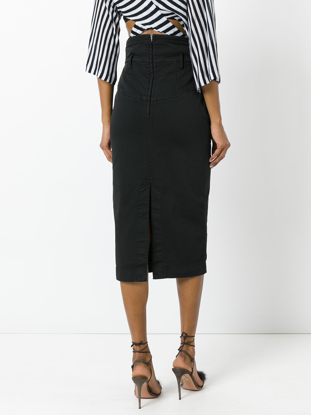 high-waisted midi skirt 