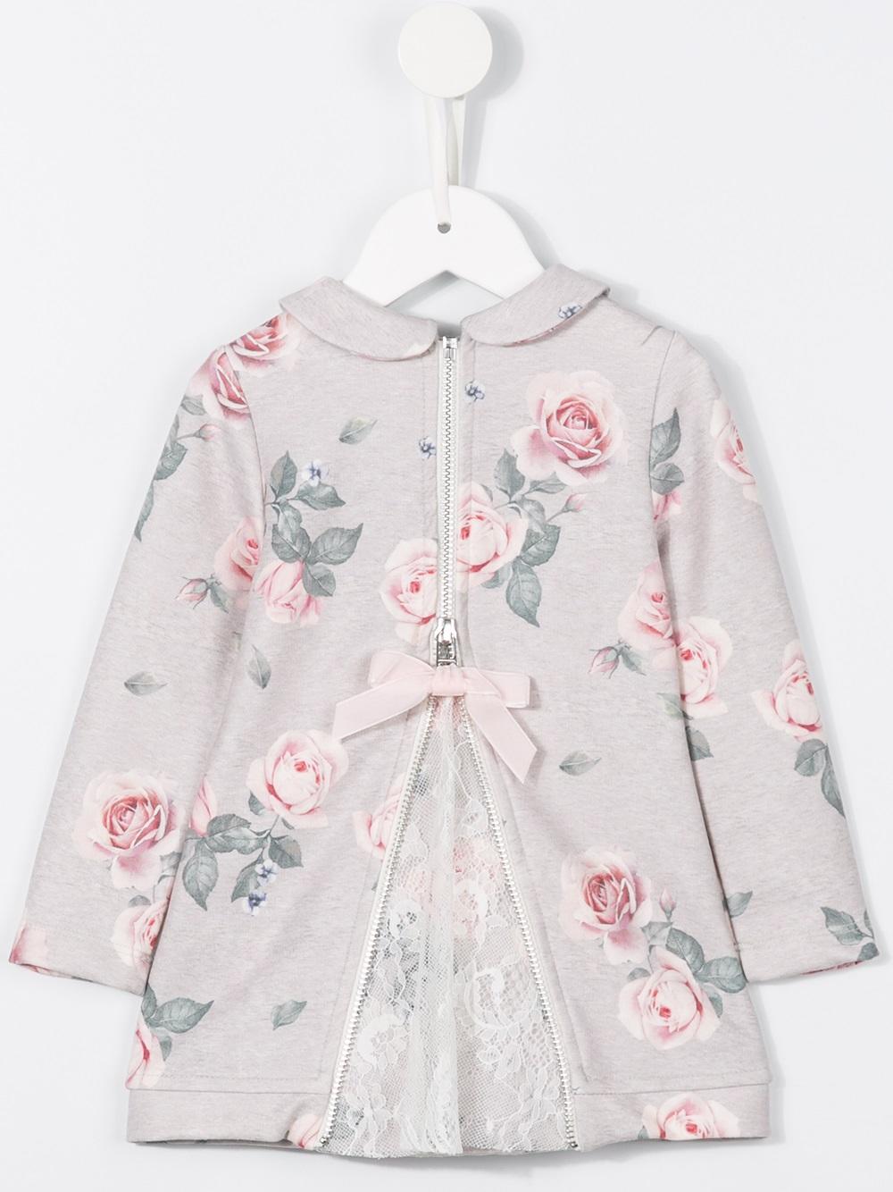rose print jersey dress