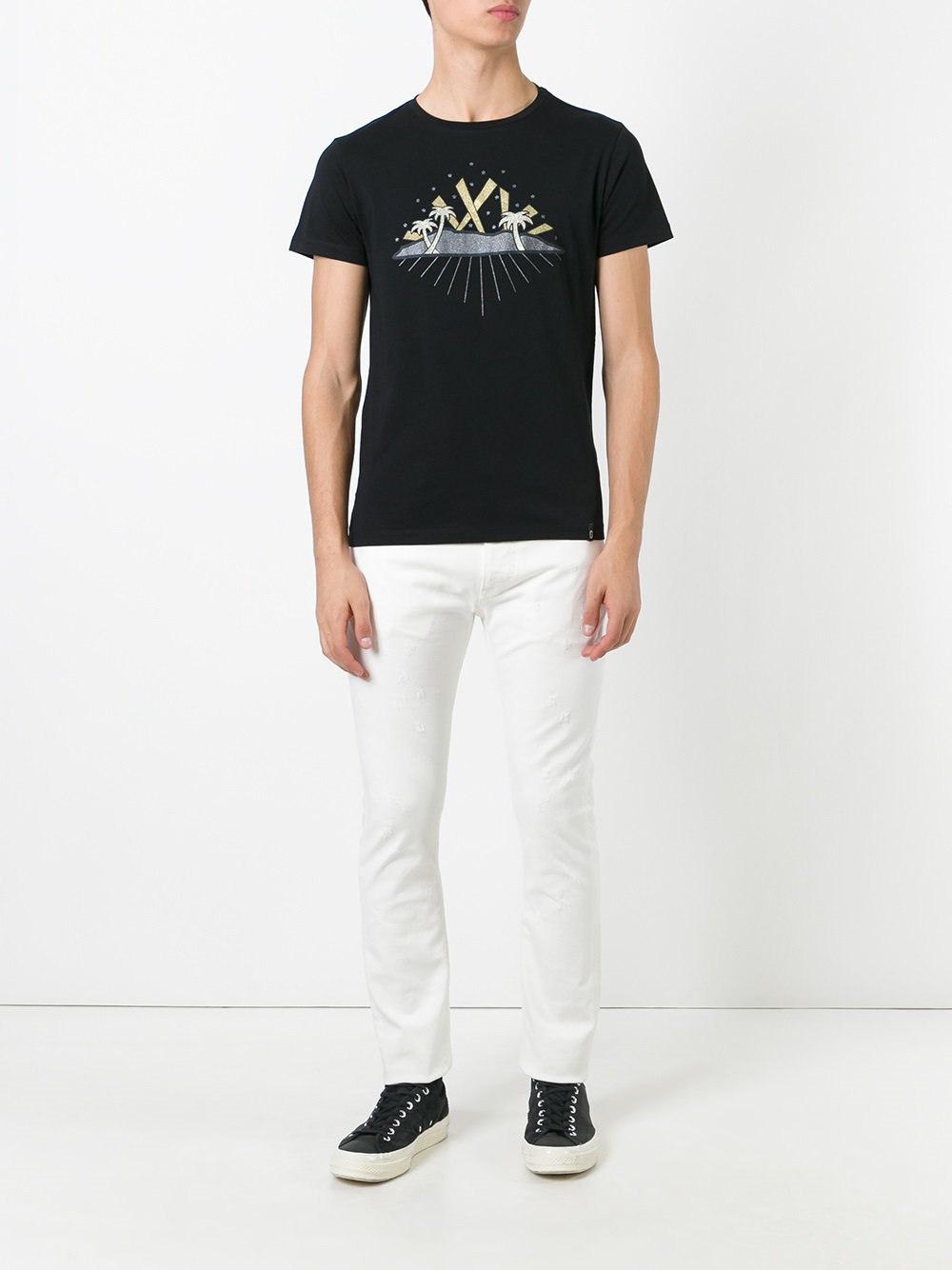 palm tree print T-shirt