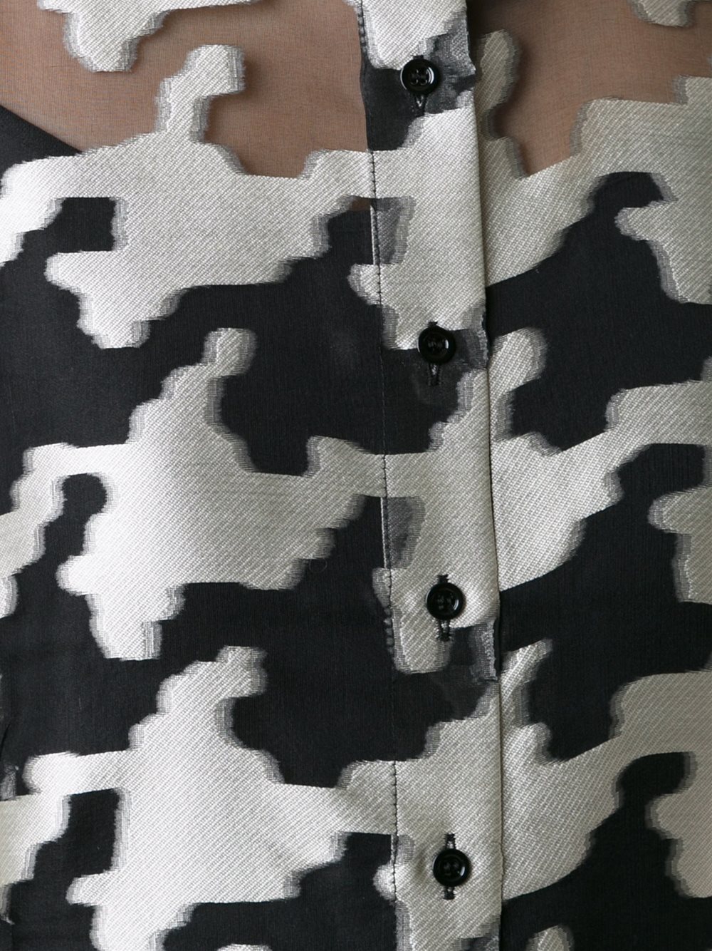 oversized fil coupé houndstooth pattern shirt