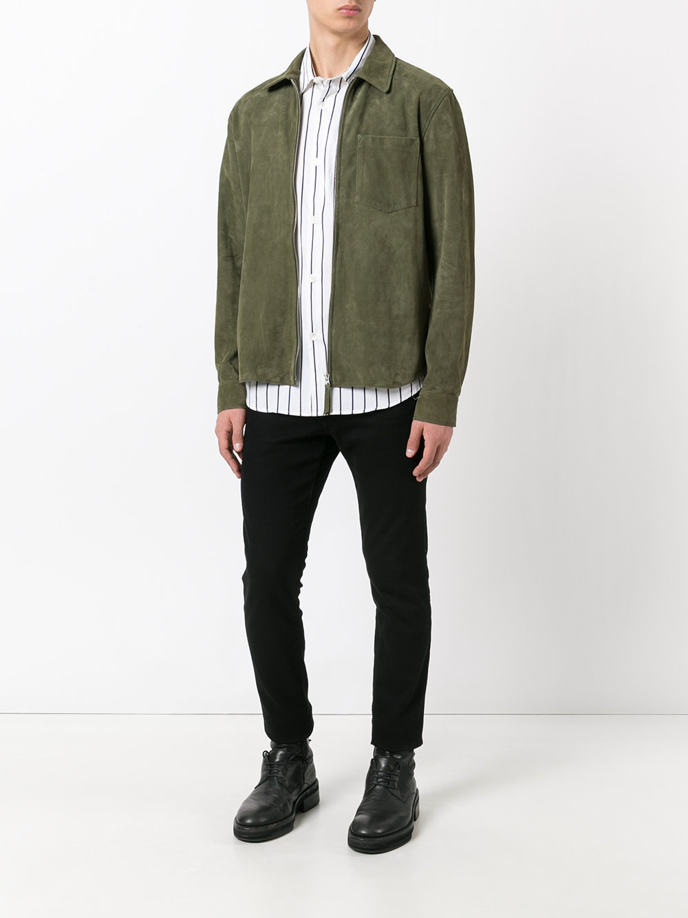 zipped suede jacket 