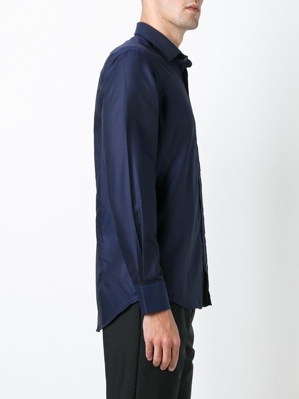 tonal micro print shirt