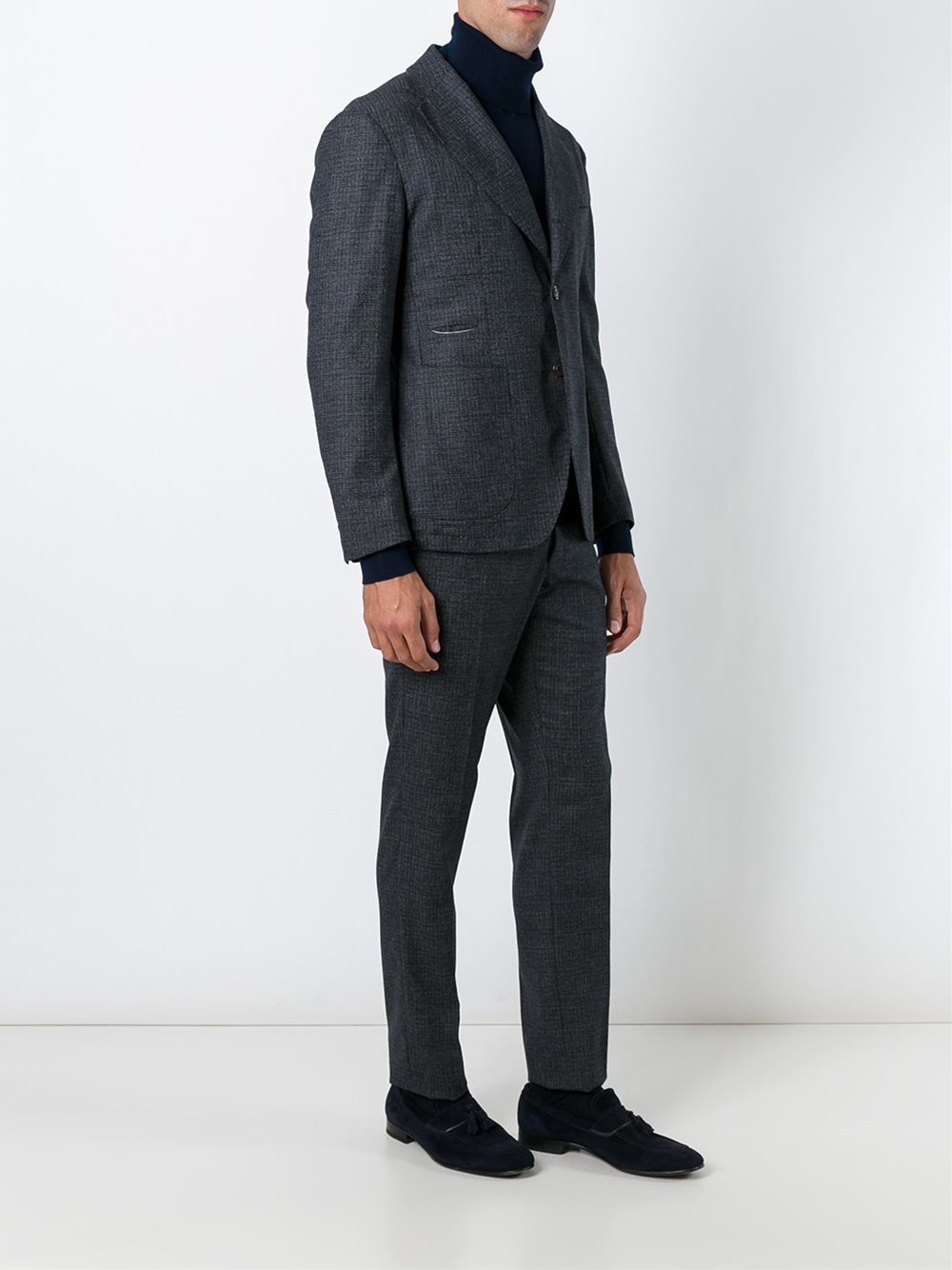 checked two piece suit