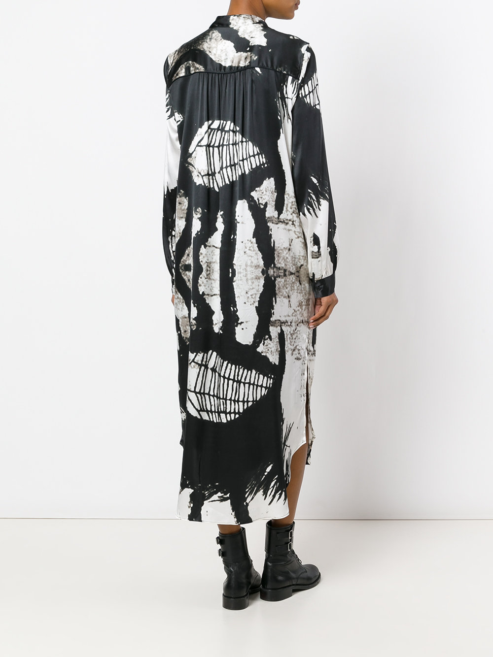 abstract print midi dress