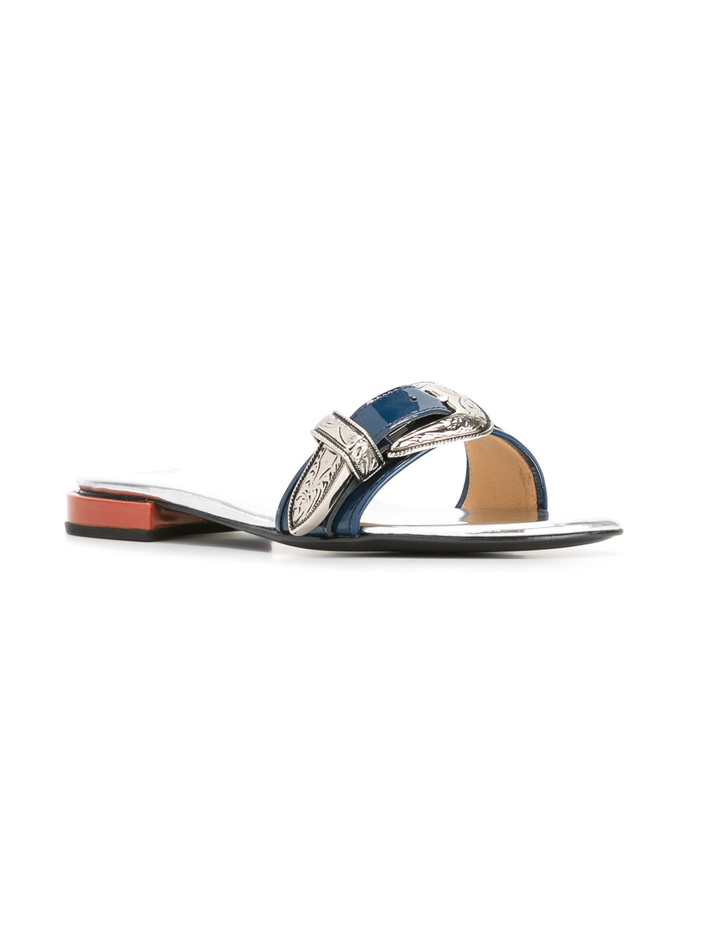 buckle slip sandals