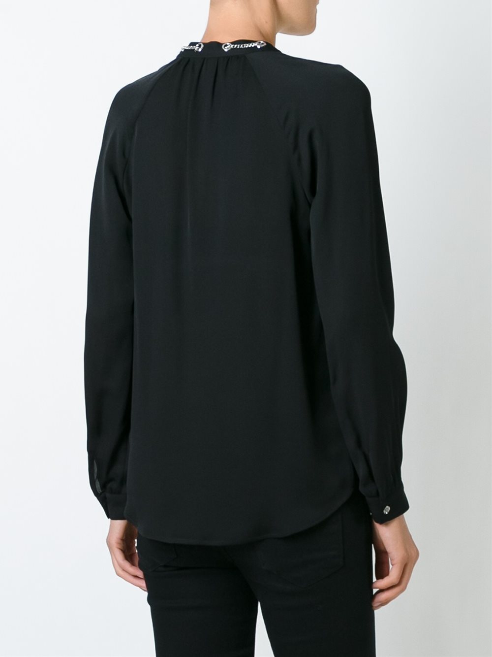 drawstrings longsleeved blouse