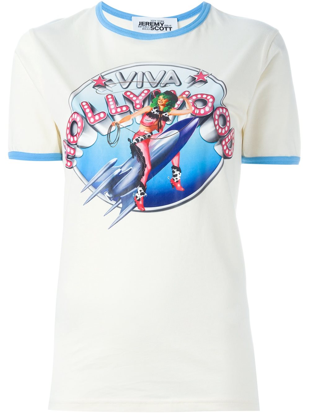 海报女郎印花t恤