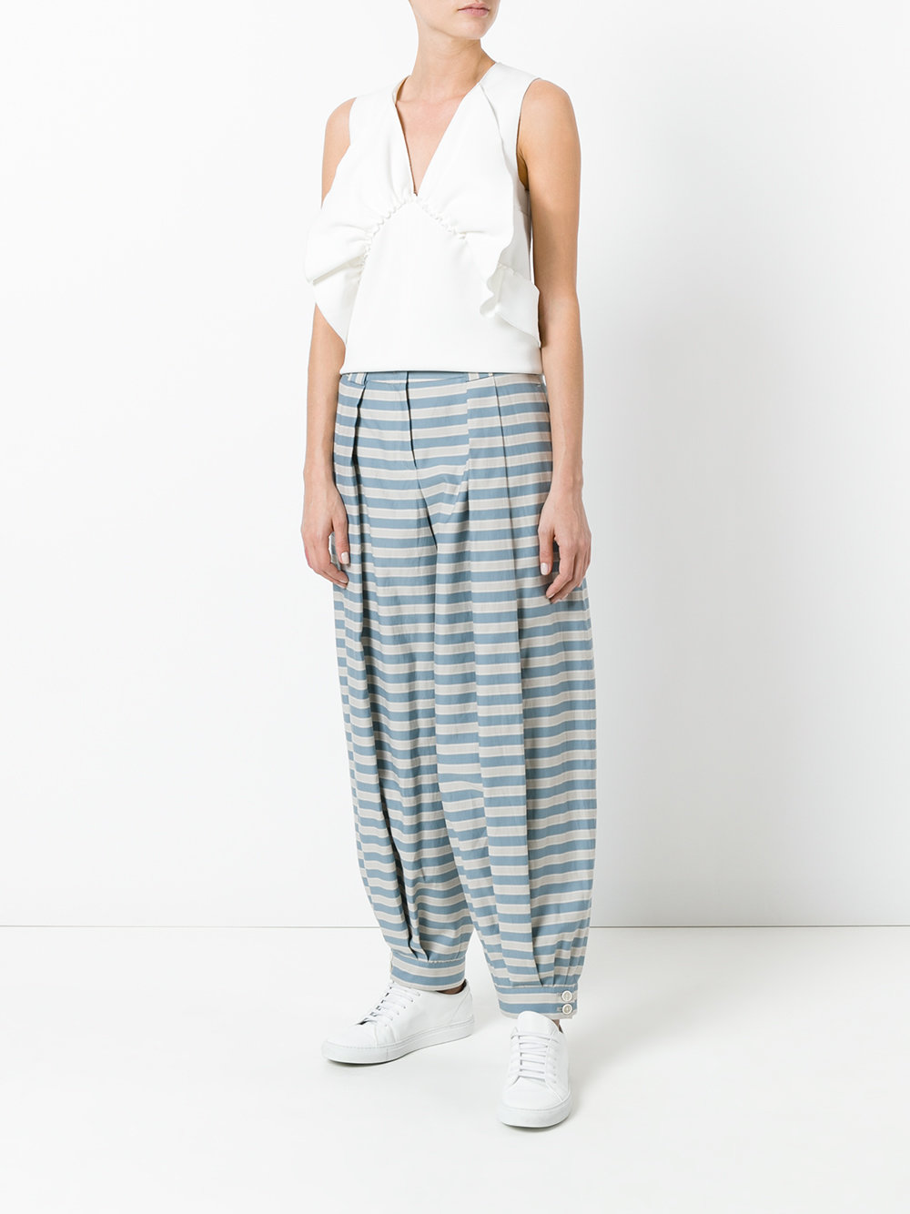 striped flared pants 