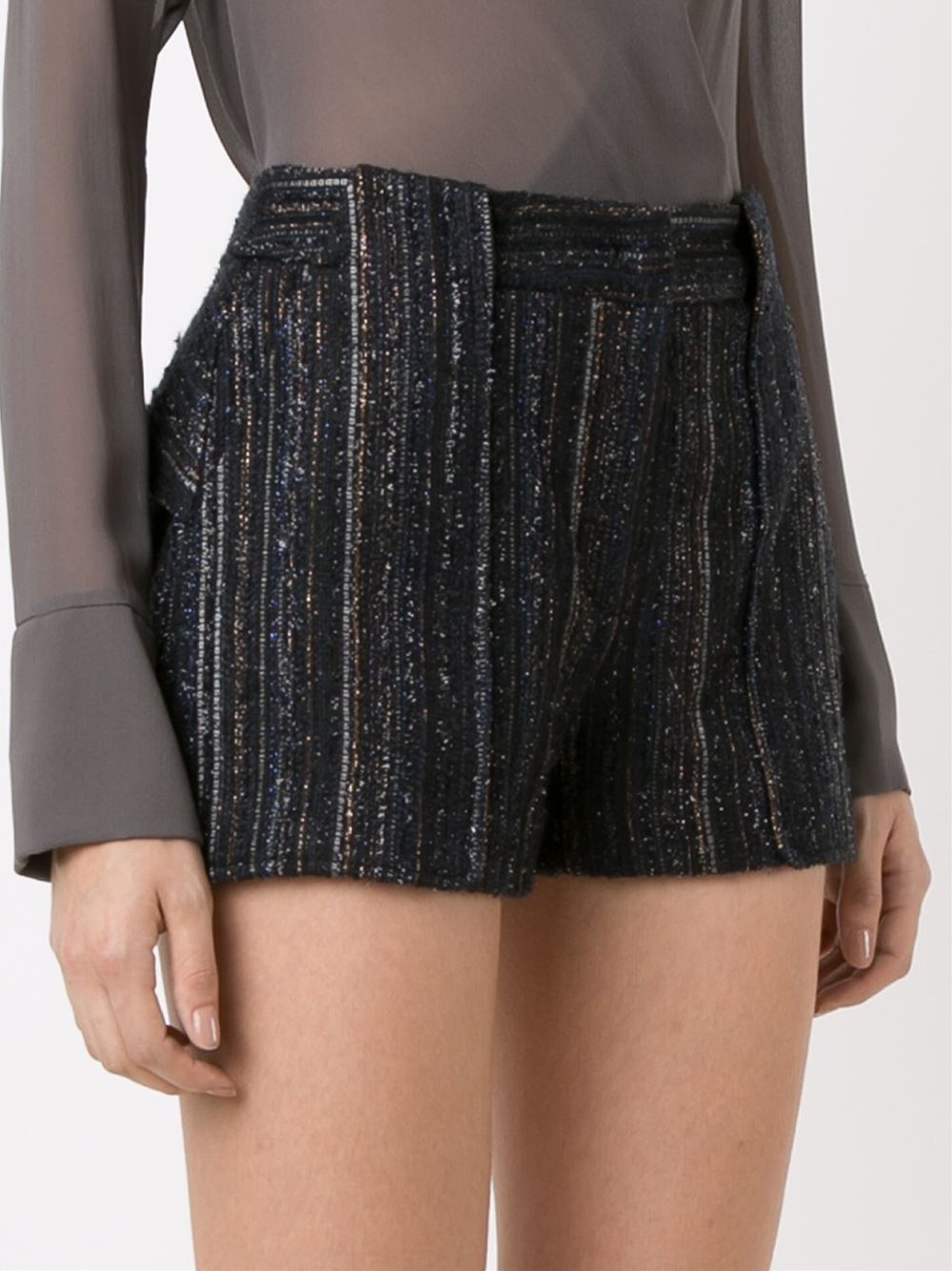 stripped knitted shorts