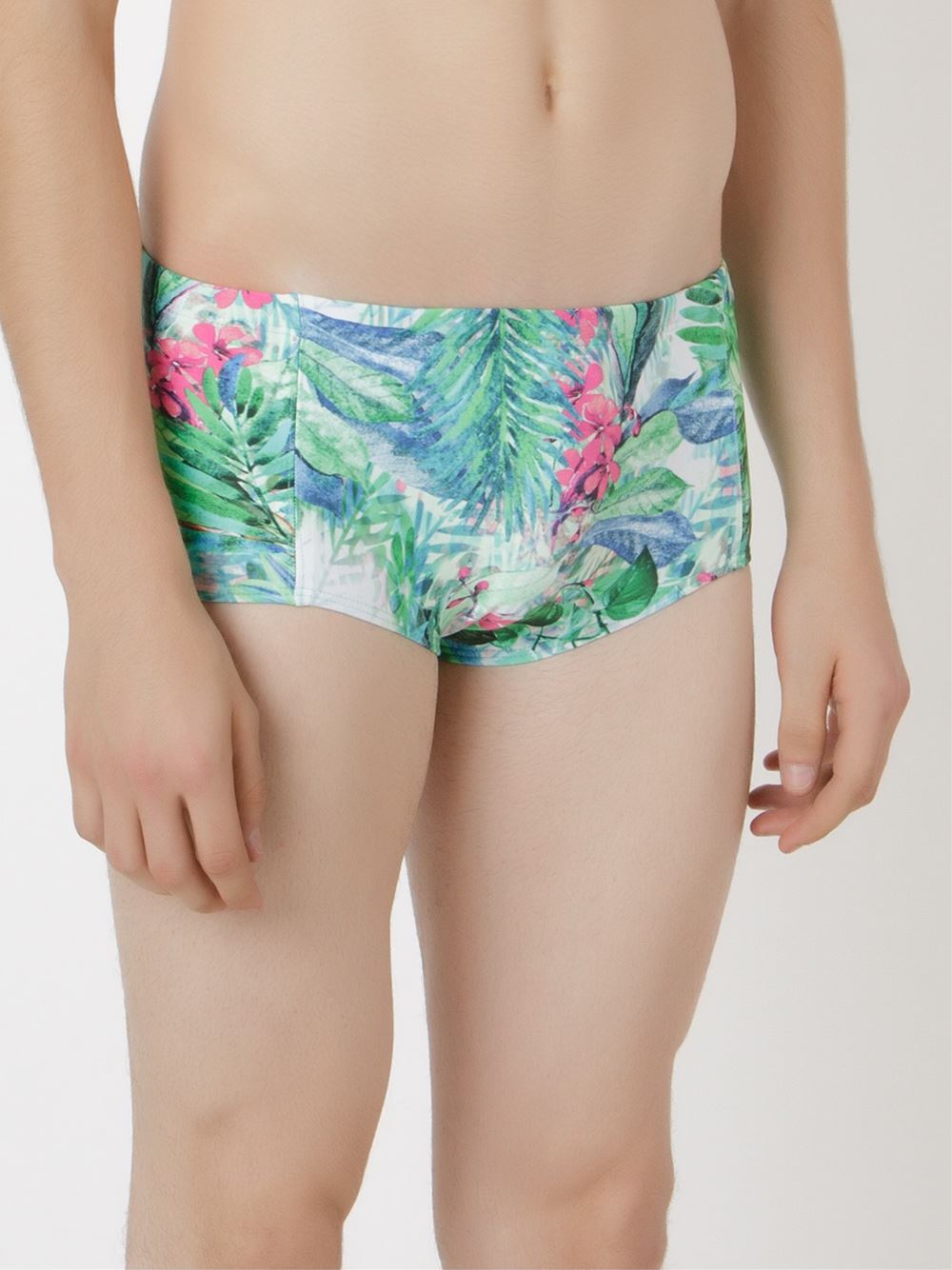 printed swim trunks