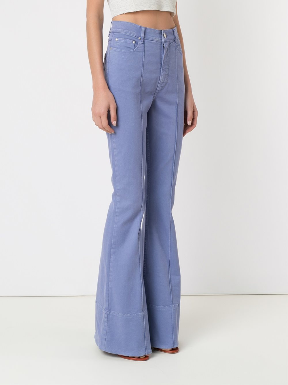 high waist flared trousers