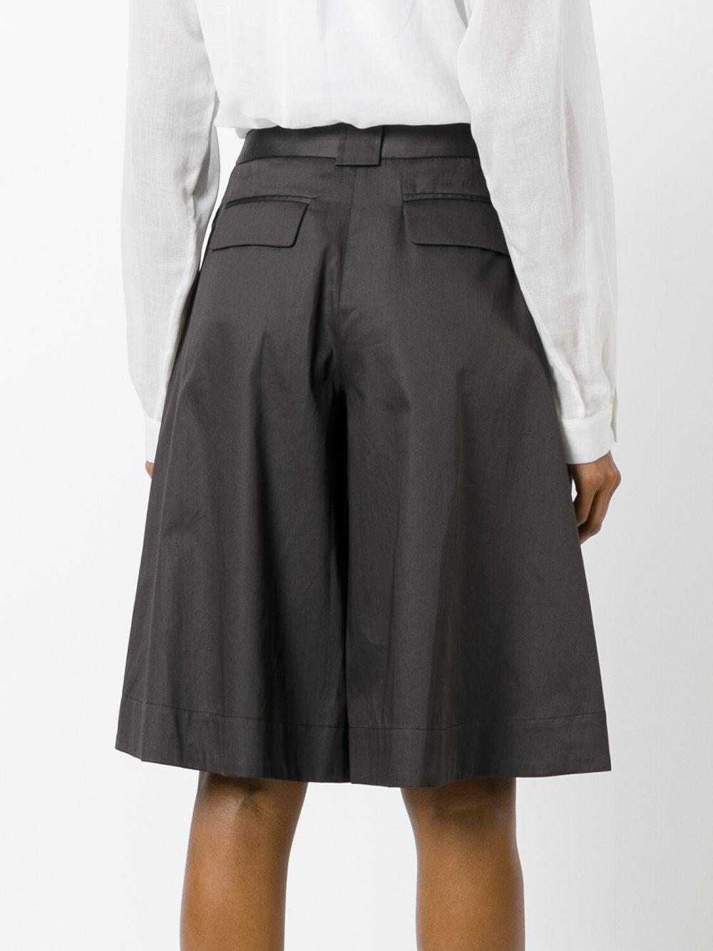 shiny wide leg shorts