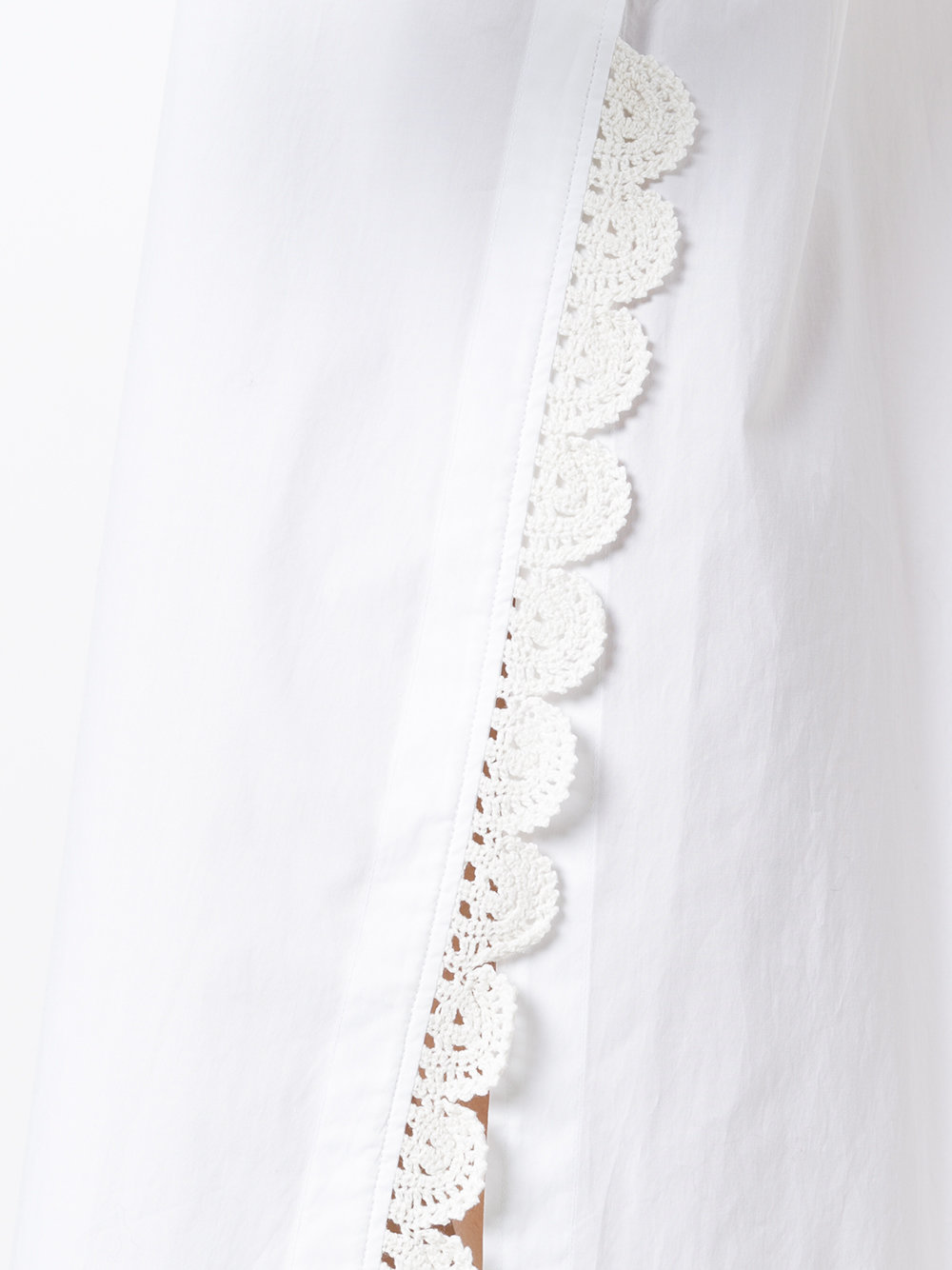 crochet trim shirt dress