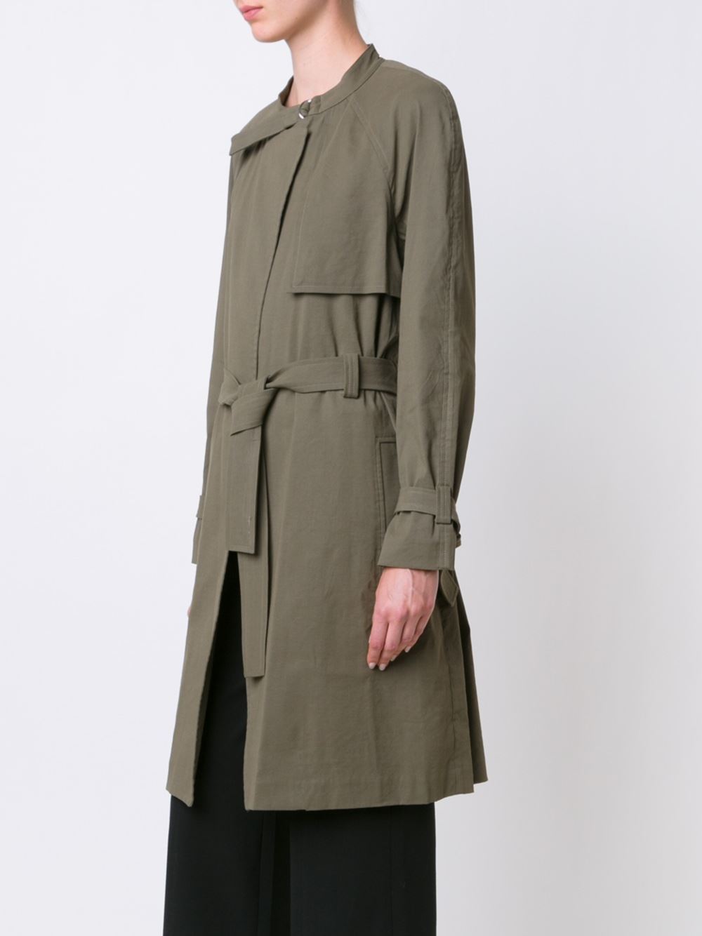 belted military coat