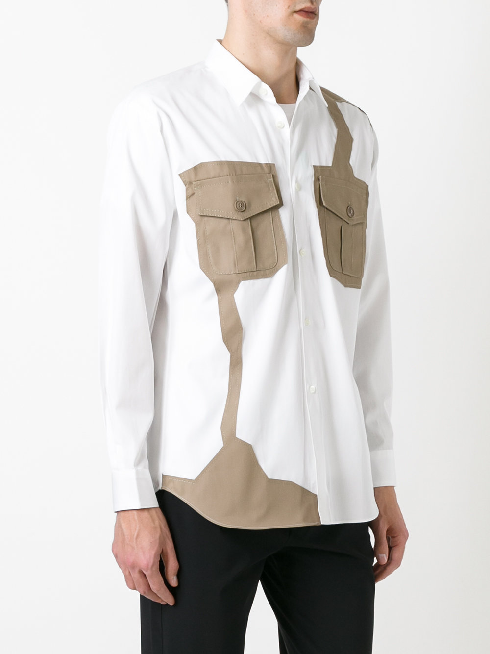 contrast patch shirt