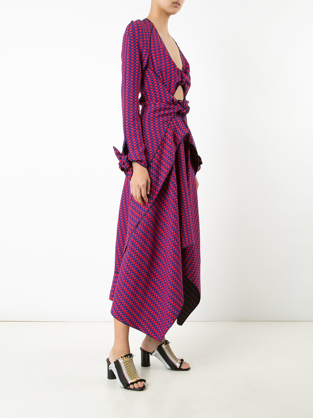 knot cut out asymmetric dress