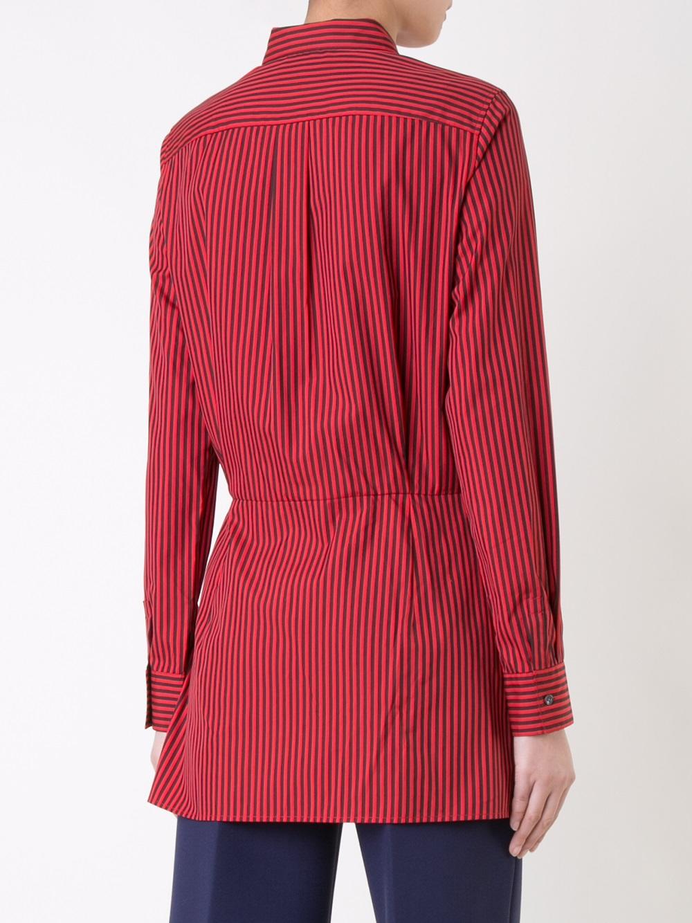 front tied stripe shirt