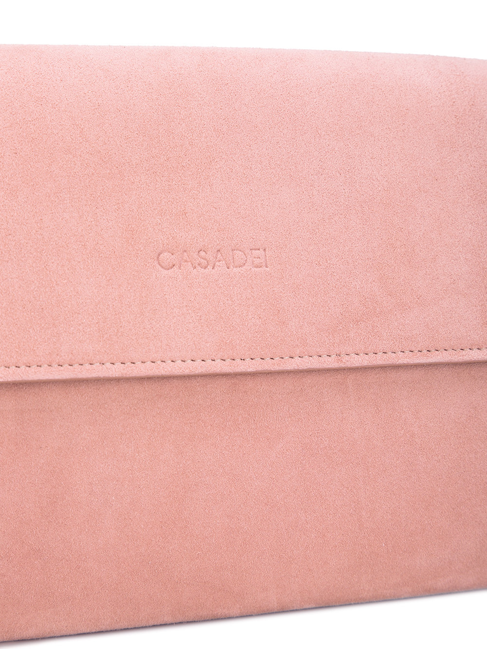 logo embossed clutch