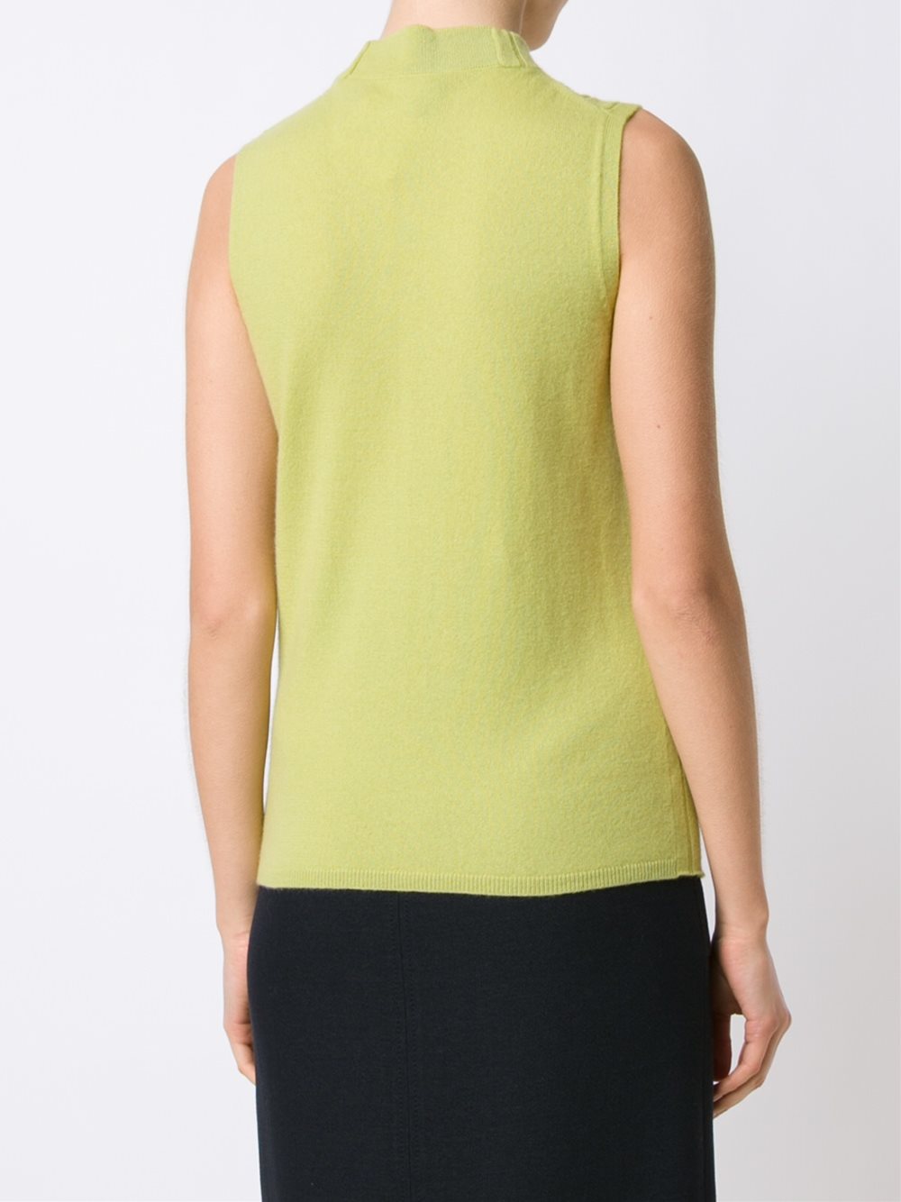 sleeveless mock neck top