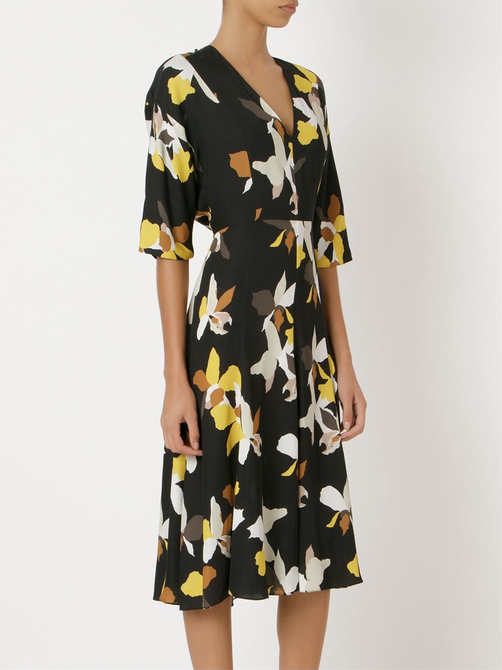 midi panelled floral dress