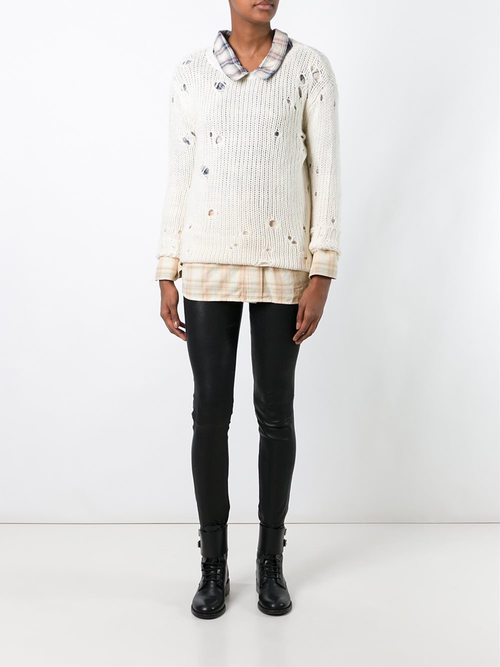 frayed sweater