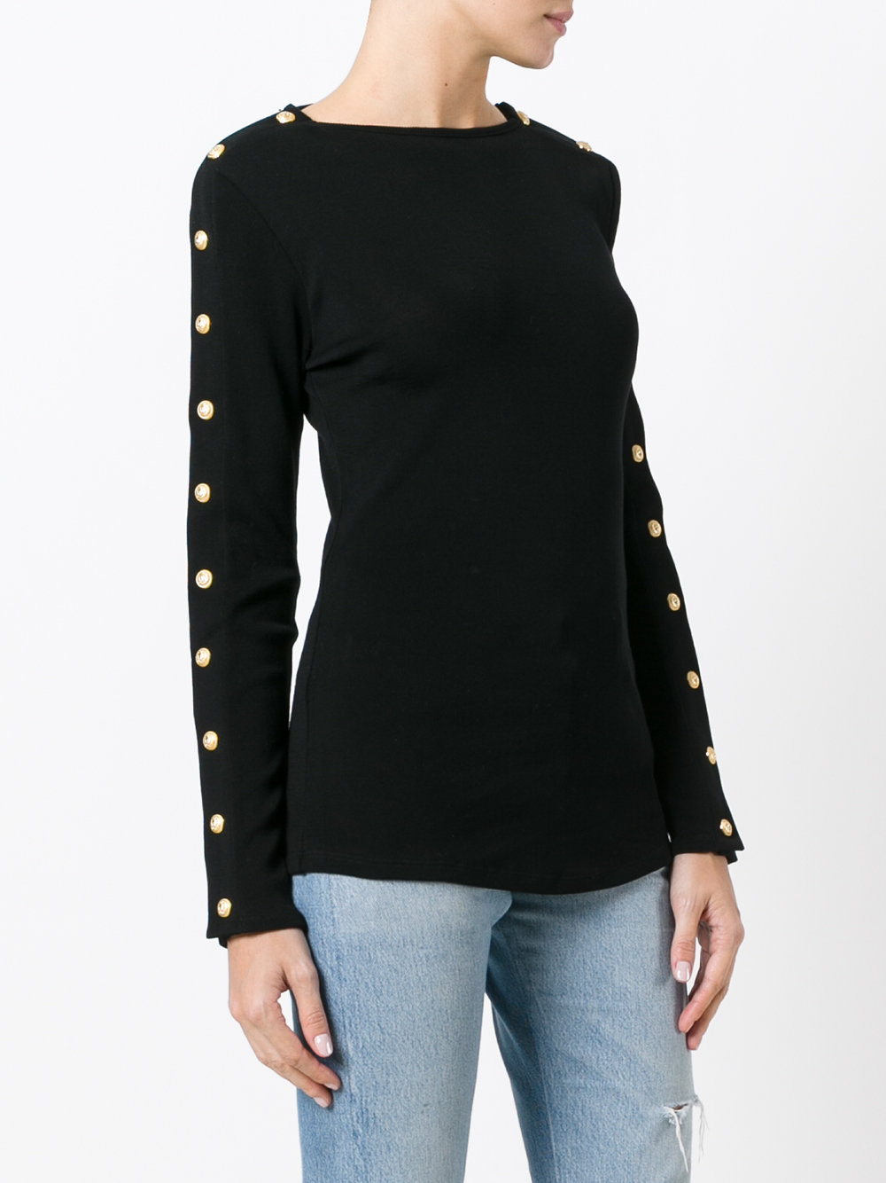 button sleeve pullover