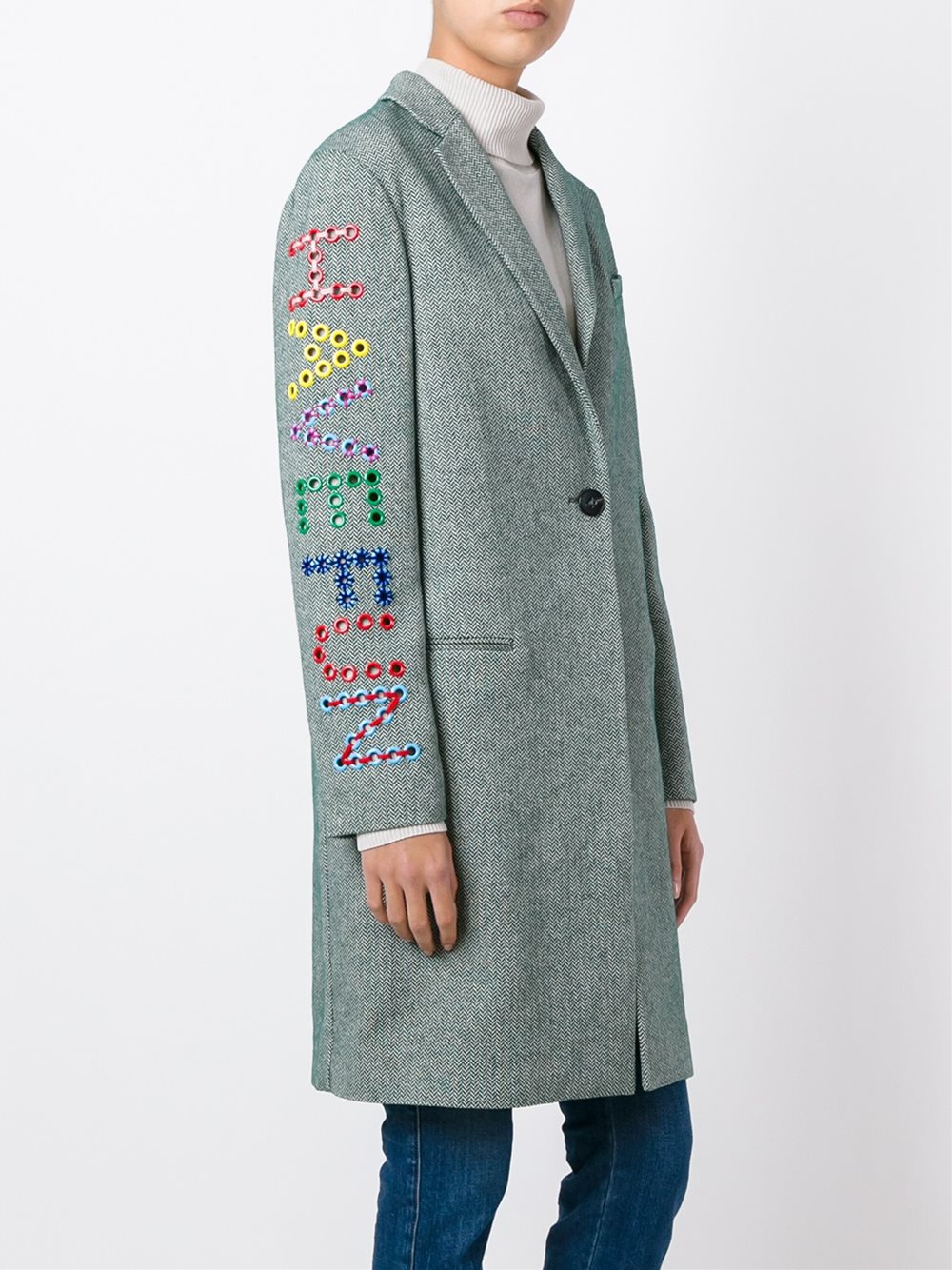 have fun eyelet detail coat