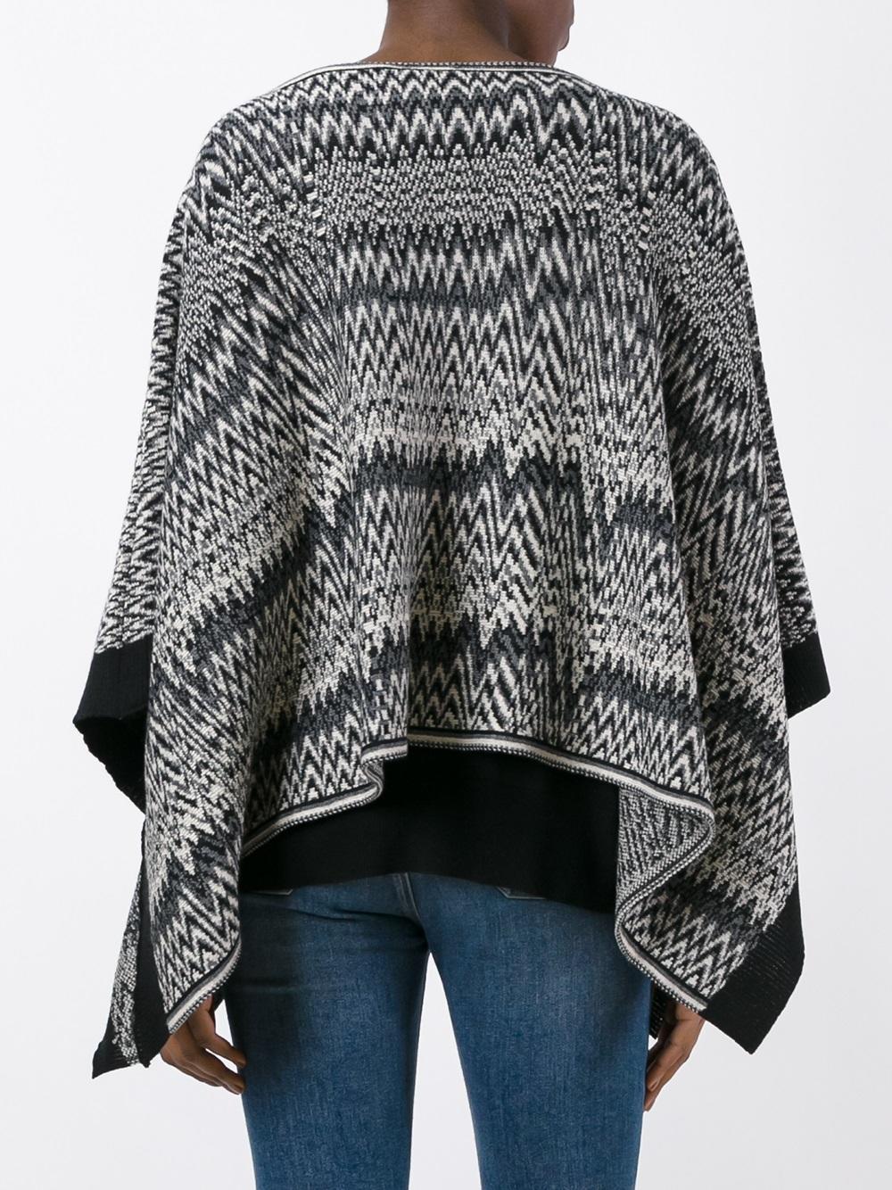 zig-zag knit poncho